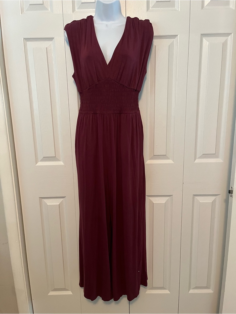 Old Navy Deep Burgundy V-Neck Jumpsuit
